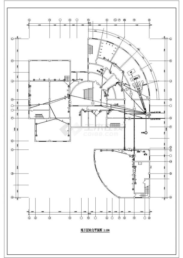 某多层会所建筑电气设计CAD图纸-图二
