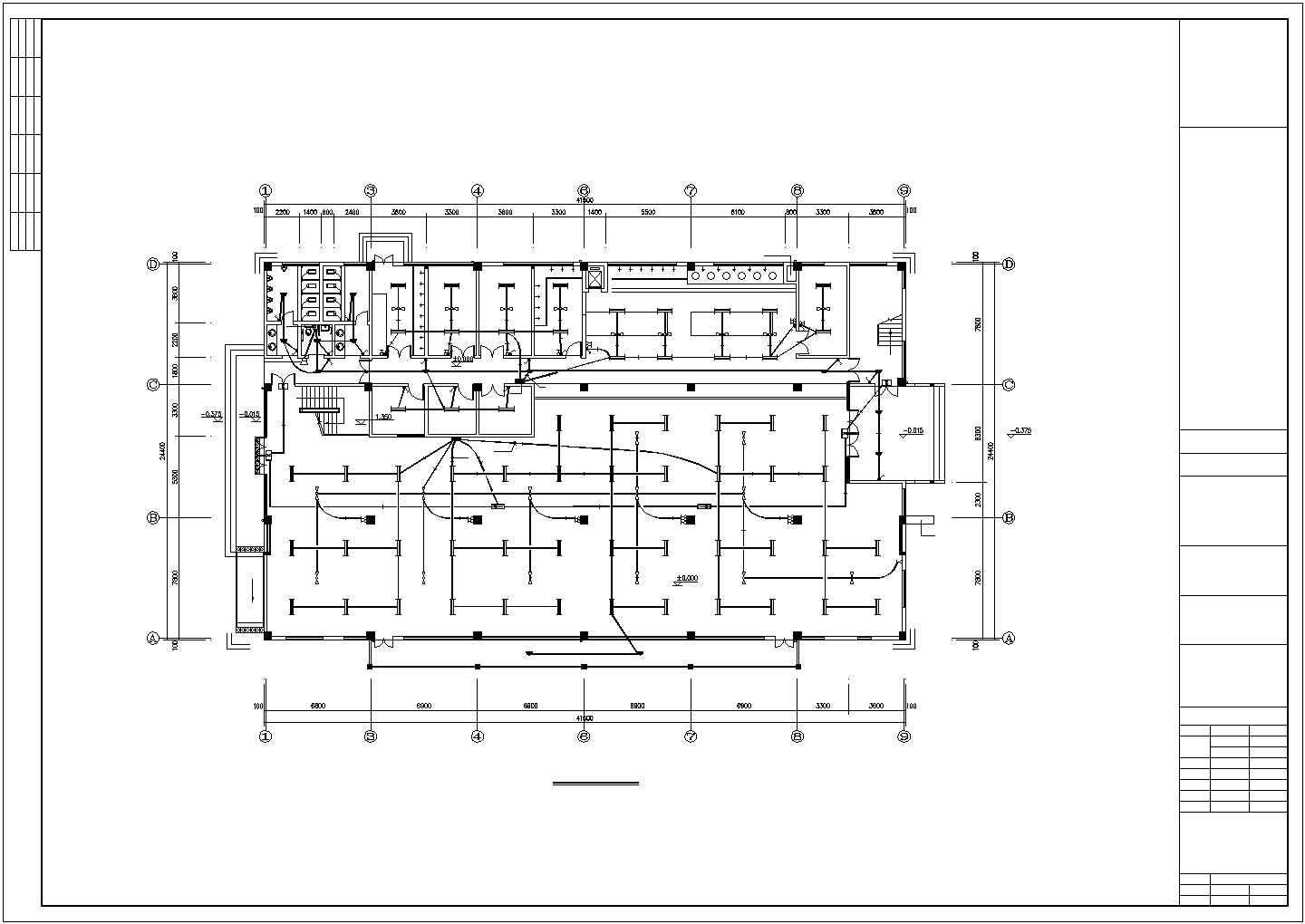 某食堂建筑电气设计施工CAD图纸