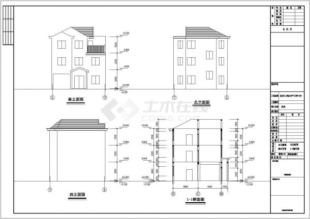 某地三层新农村独栋住宅别墅建筑施工图-图一