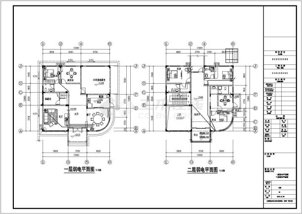 某地三层居民住宅别墅电气设计施工图-图二