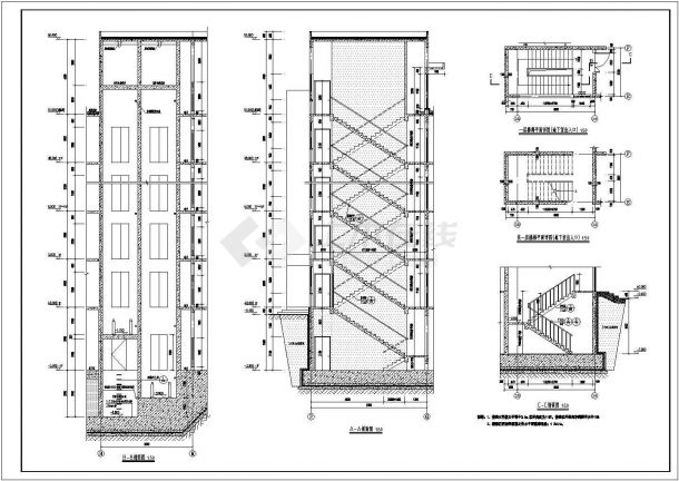 某寒冷地区17层塔式住宅剪刀梯设计图（按新火规）-图一