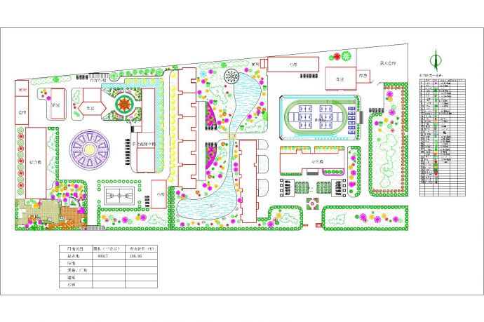 校园景观规划cad方案设计，含鸟瞰图_图1