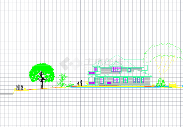 【温州】某别墅区五种户型别墅设计图纸-图一