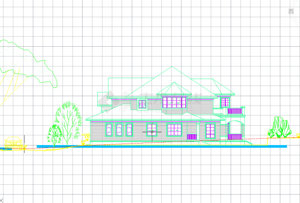 【温州】某别墅区五种户型别墅设计图纸-图二