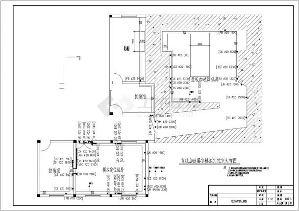 某地区医院直线加速器等设备电气CAD设计图纸-图一
