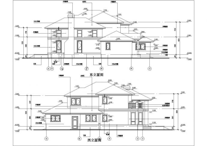 带落地窗大气坡屋顶自建别墅详细建筑设计图_图1