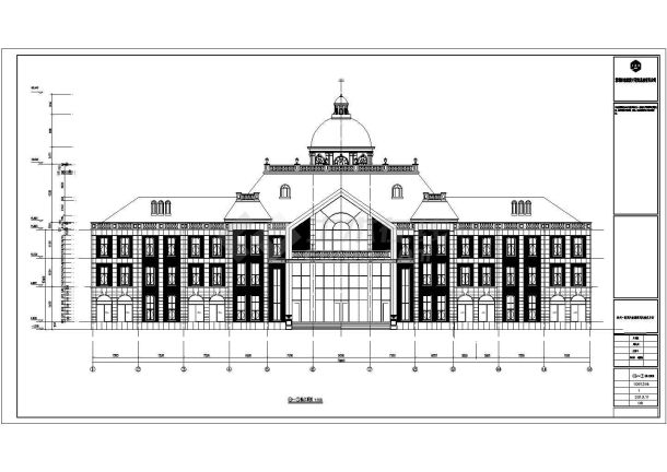 三层欧式风格风情俱乐部会所建筑施工图-图一