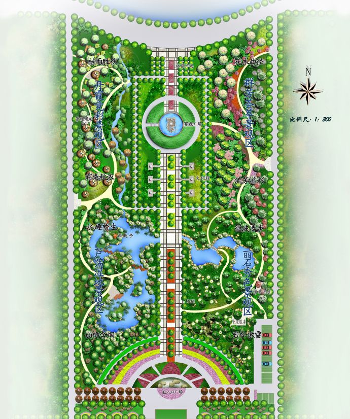 [河南]某公园园林设计平面方案_图1