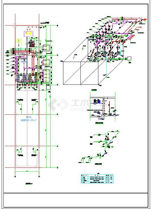 消防水泵房给排水大样图（含设备表）-图一