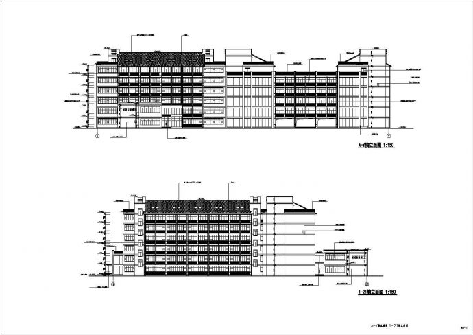 某计算机学院楼建筑结构cad施工方案图_图1