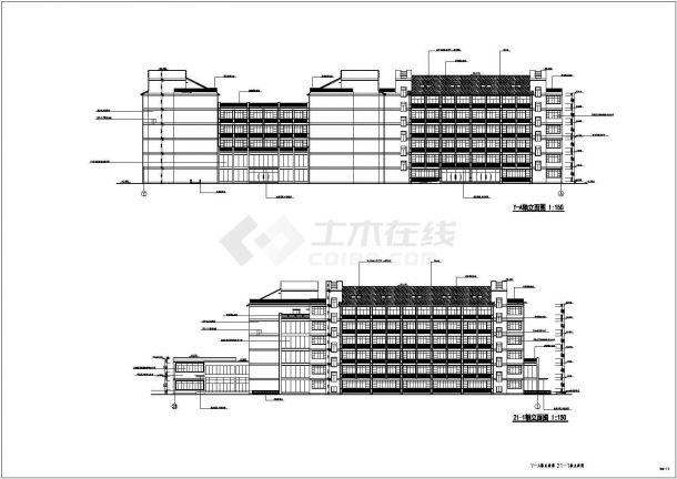 某计算机学院楼建筑结构cad施工方案图-图二