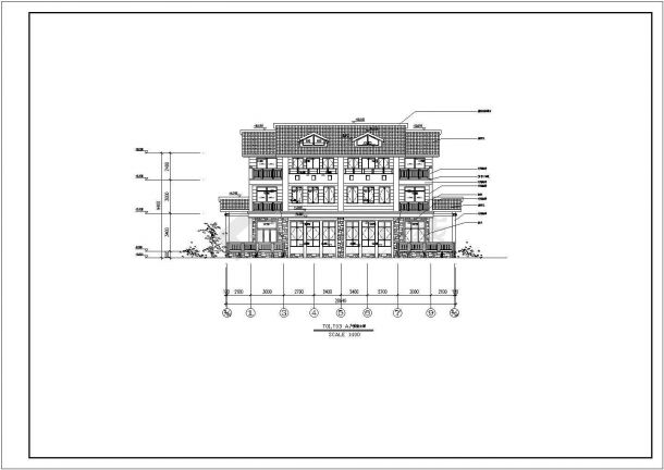 某地中式风格别墅全套建筑设计施工图-图一