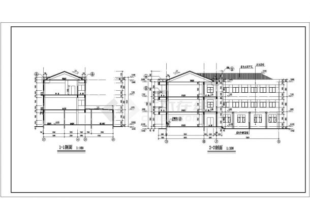 21班三层新中式幼儿园建筑设计施工图-图二
