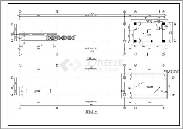 某地厂区门房大门全套建筑设计施工图-图二