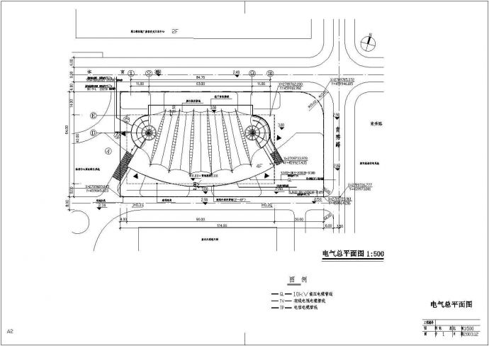 某特区体育馆电气全套CAD设计图纸_图1