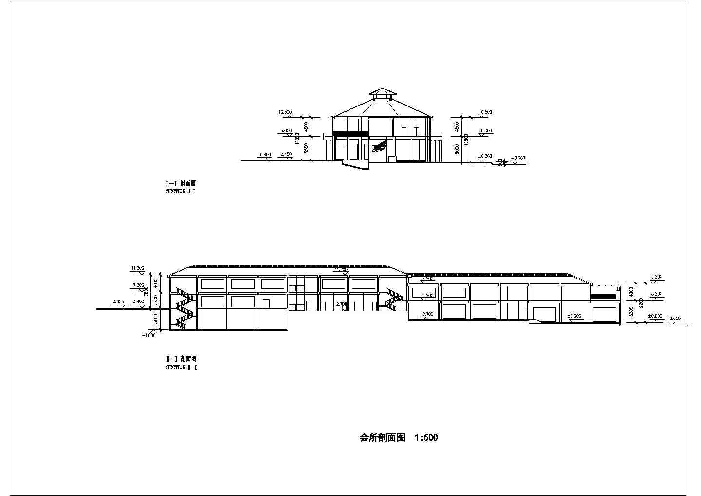 某山地三层会所完整建筑设计方案图