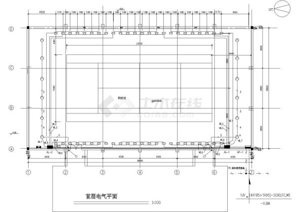 某地区体育馆总电气CAD设计图纸-图二
