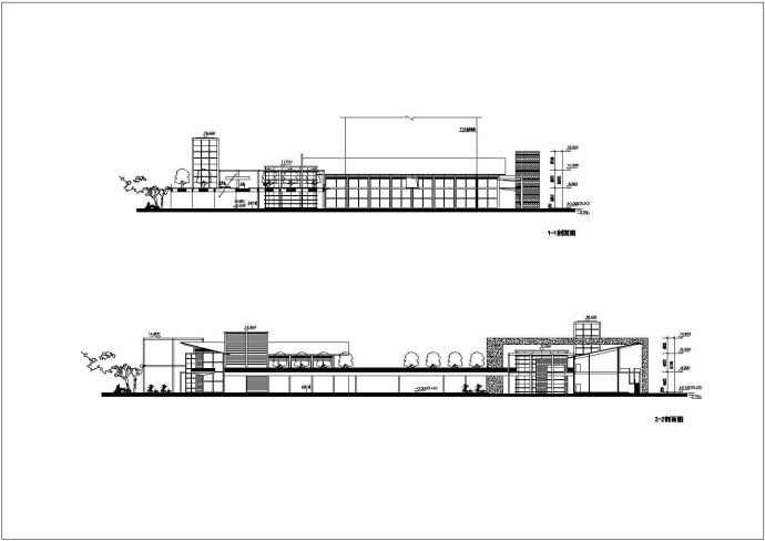 某二层现代型大型会所建筑设计方案图_图1