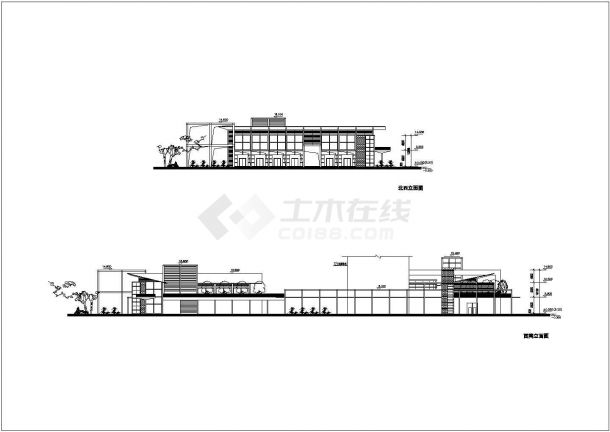 某二层现代型大型会所建筑设计方案图-图二