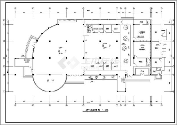 某三层公司食堂全套建筑设计方案图-图二
