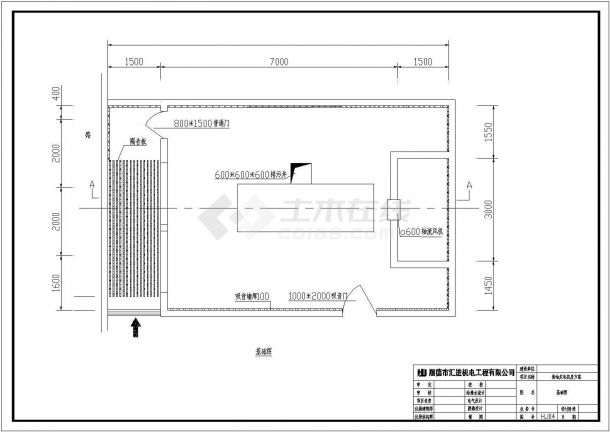 某地区300KW发电机环保机房（闭式）CAD设计图纸-图二