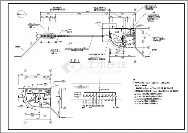 某地区大门电气方案CAD设计图纸-图一