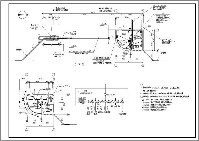 某地区大门电气方案CAD设计图纸_图1