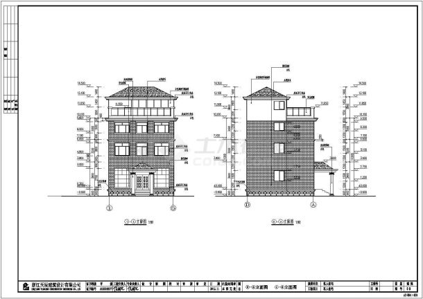 某独立基础3~4层民房建筑结构及模型（CAD）-图一