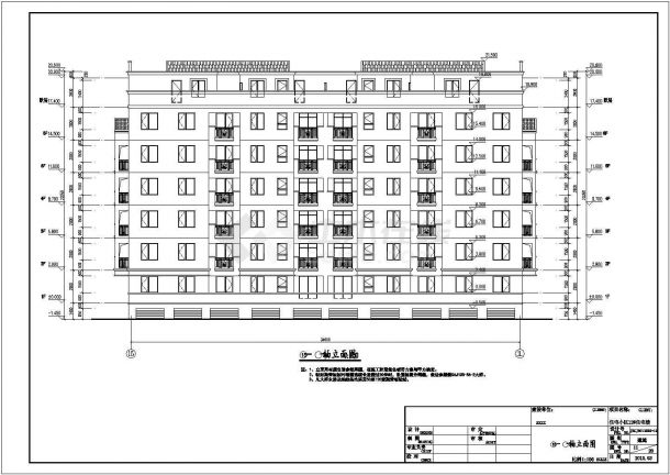 新疆维吾尔自治区某6层框架结构住宅楼建筑设计施工图-图二