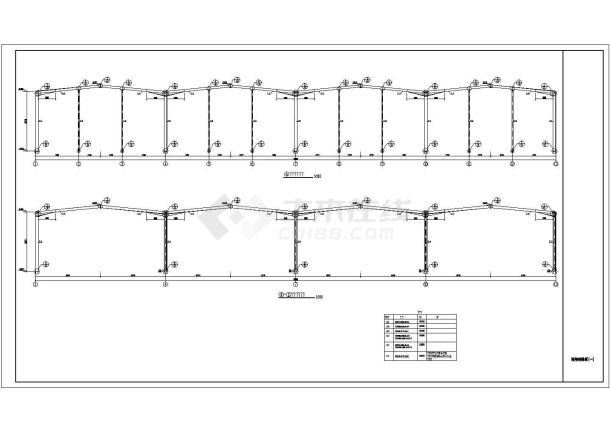某地区专业厂房钢结构设计施工CAD图-图一