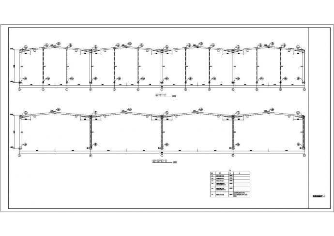 某地区专业厂房钢结构设计施工CAD图_图1