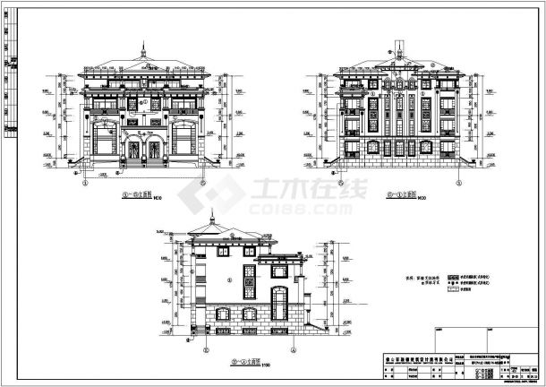 欧式双拼别墅详细建筑设计图（含设计说明）-图一