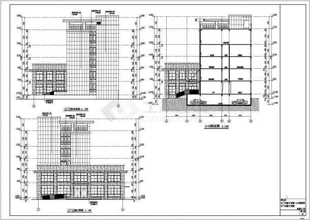 某地新建框架结构五层办公楼建筑施工图-图二