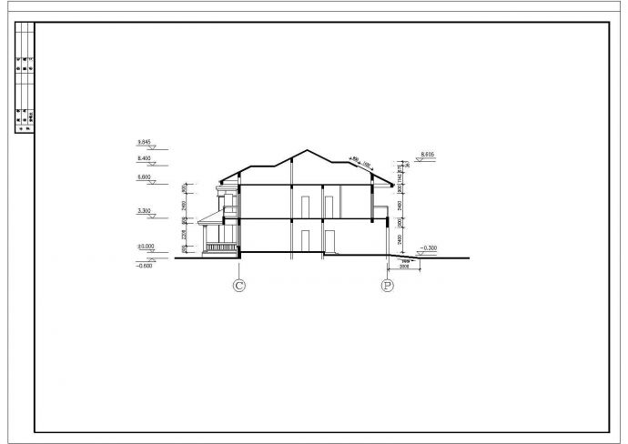 砖混二层双拼别墅详细建筑设计施工图_图1