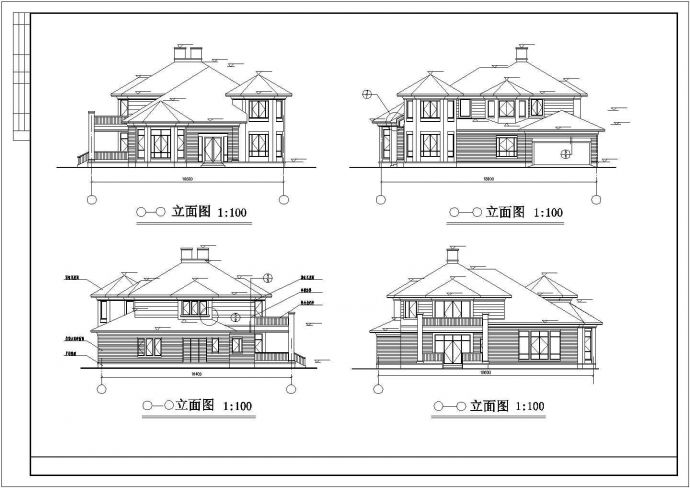 法式风格二层别墅详细建筑设计图 纸_图1