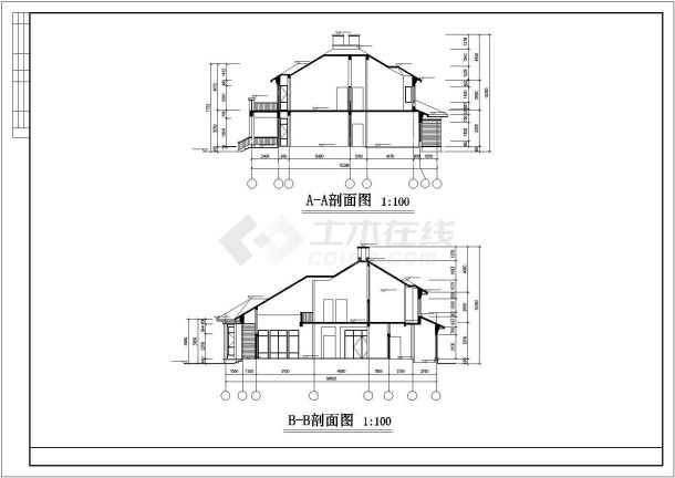 法式风格二层别墅详细建筑设计图 纸-图二