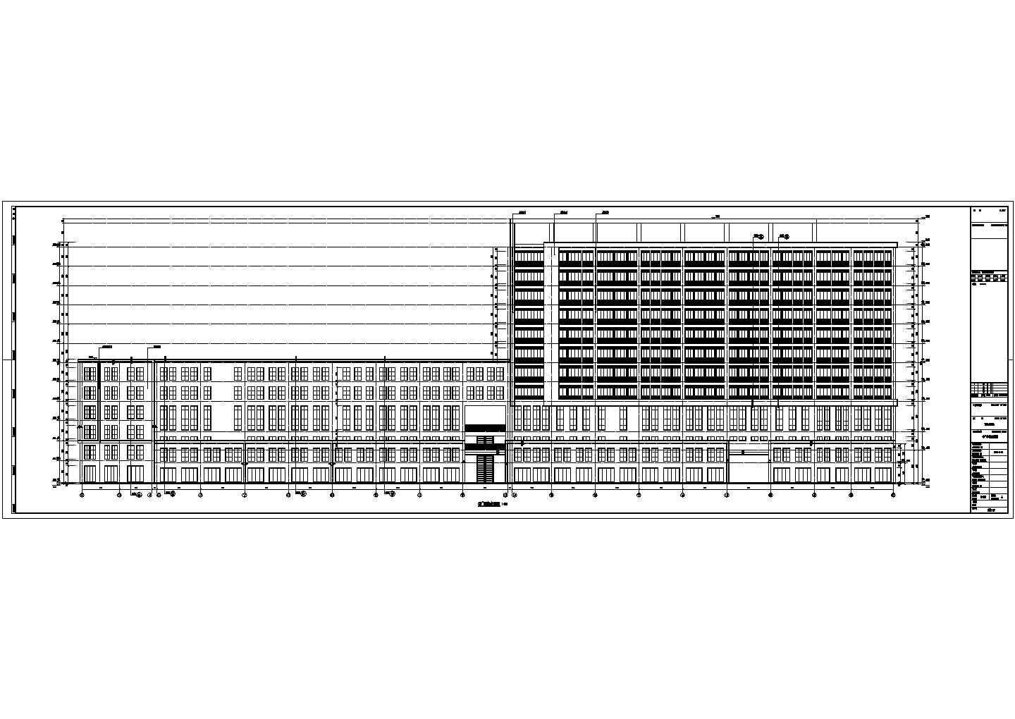 河北省某11层小区步行商业街建筑设计施工图