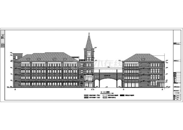 某学校欧式教学楼建筑扩初图(含效果图）-图二