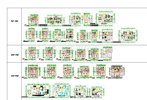 2016年最新收集住宅楼户型大全cad图纸（包含多种面积）-图一