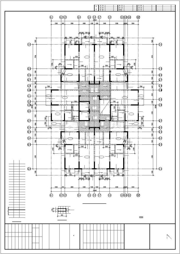 某地区高层住宅楼详细结构cad大样施工图-图二