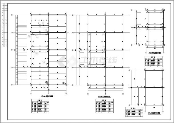 简单的一套四层住宅楼钢框架结构施工图 （标注详细）-图一