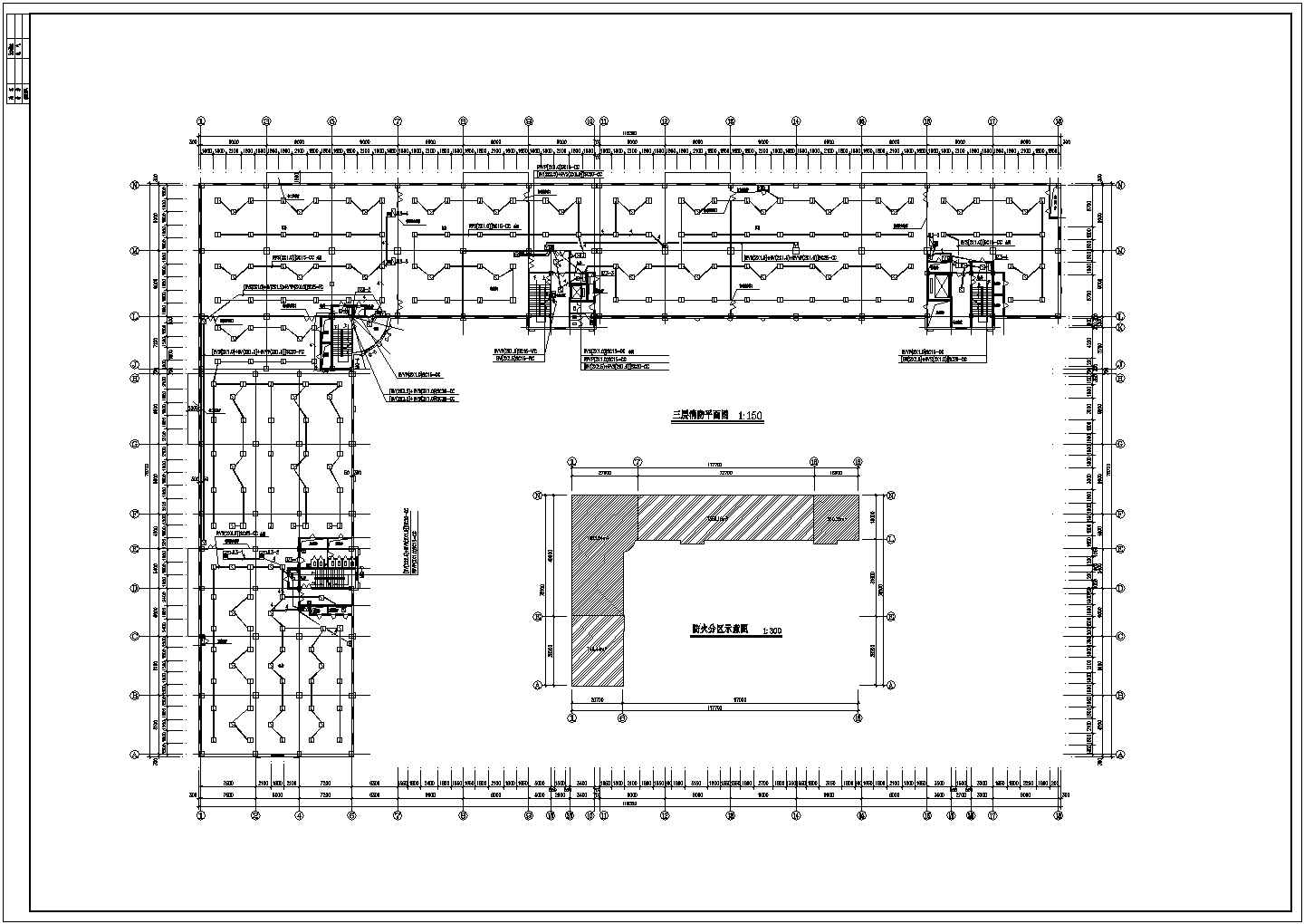 某地区某联通通信机房消防CAD设计图纸