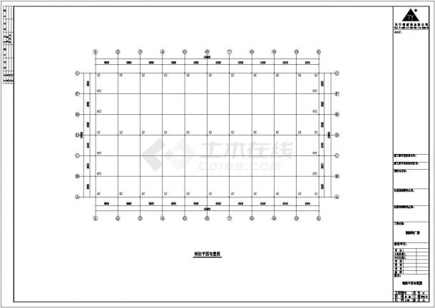 简单的浙江65x36米结构建筑工程cad图纸-图一