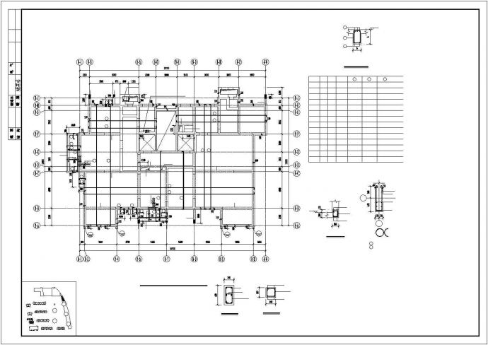 纯剪力框架结构住宅楼cad施工图纸_图1