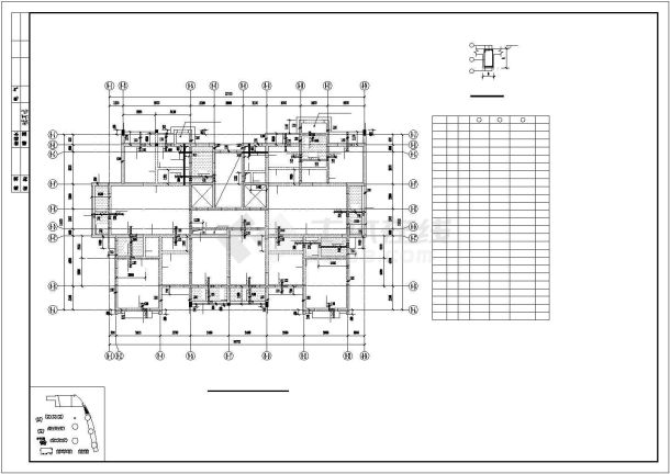 纯剪力框架结构住宅楼cad施工图纸-图二