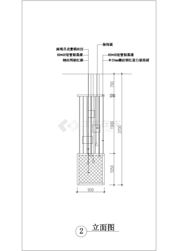 某网咖全套装修CAD设计图纸（详细）-图二