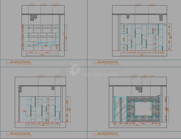 知名酒店室内装修CAD设计施工图纸（详细）-图二