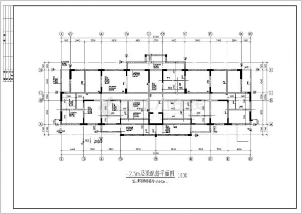 高层住宅楼建筑结构cad施工工程图纸-图二