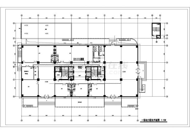 某地区大厦动力平面设计施工CAD图-图二