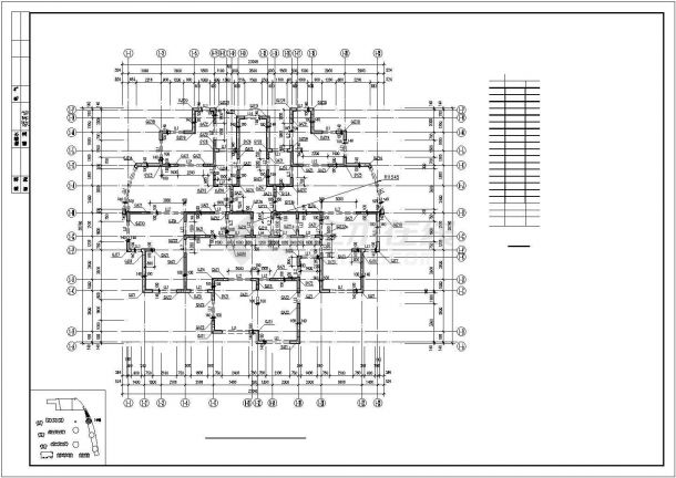 国际广场商业楼cad结构施工工程图纸-图一